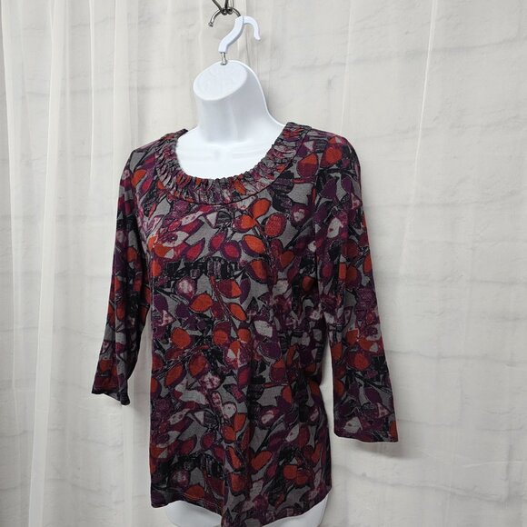 J. Jill Blouse Goth Grunge Gray Purple Casual Whimsigoth S - Picture 5 of 11